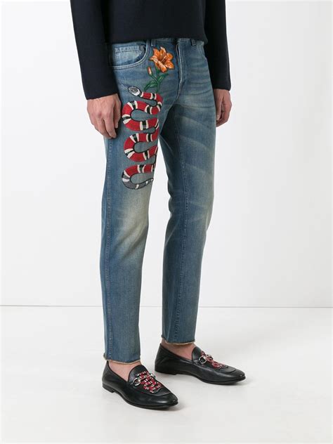 gucci pant for men|gucci embroidered jeans men.